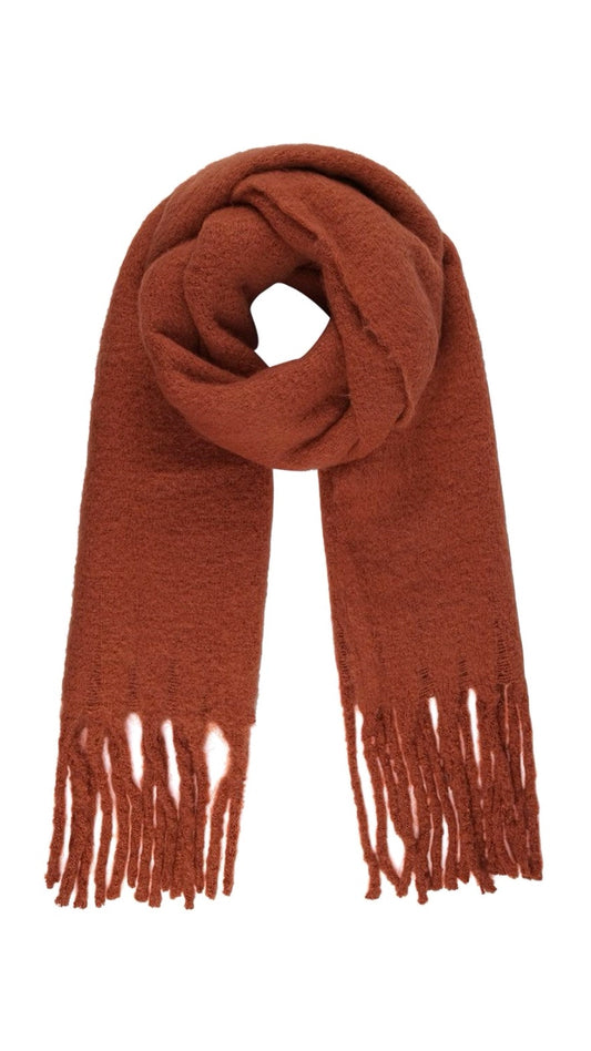 Warme sjaal effen bruin
