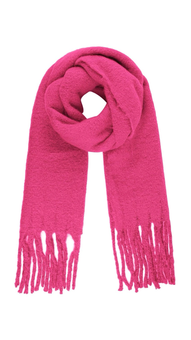Warme sjaal effen pink