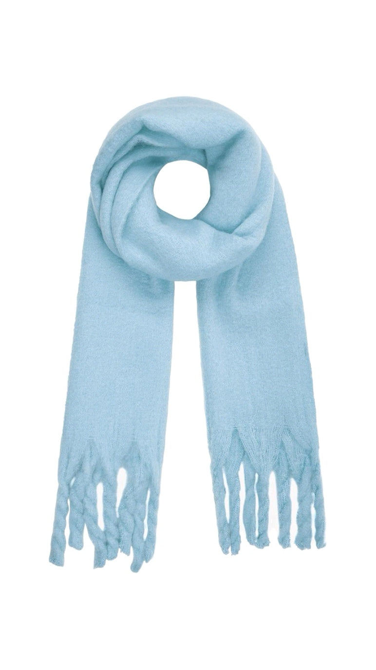 Warme sjaal effen blauw