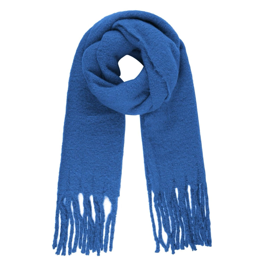Warme sjaal effen donker blauw